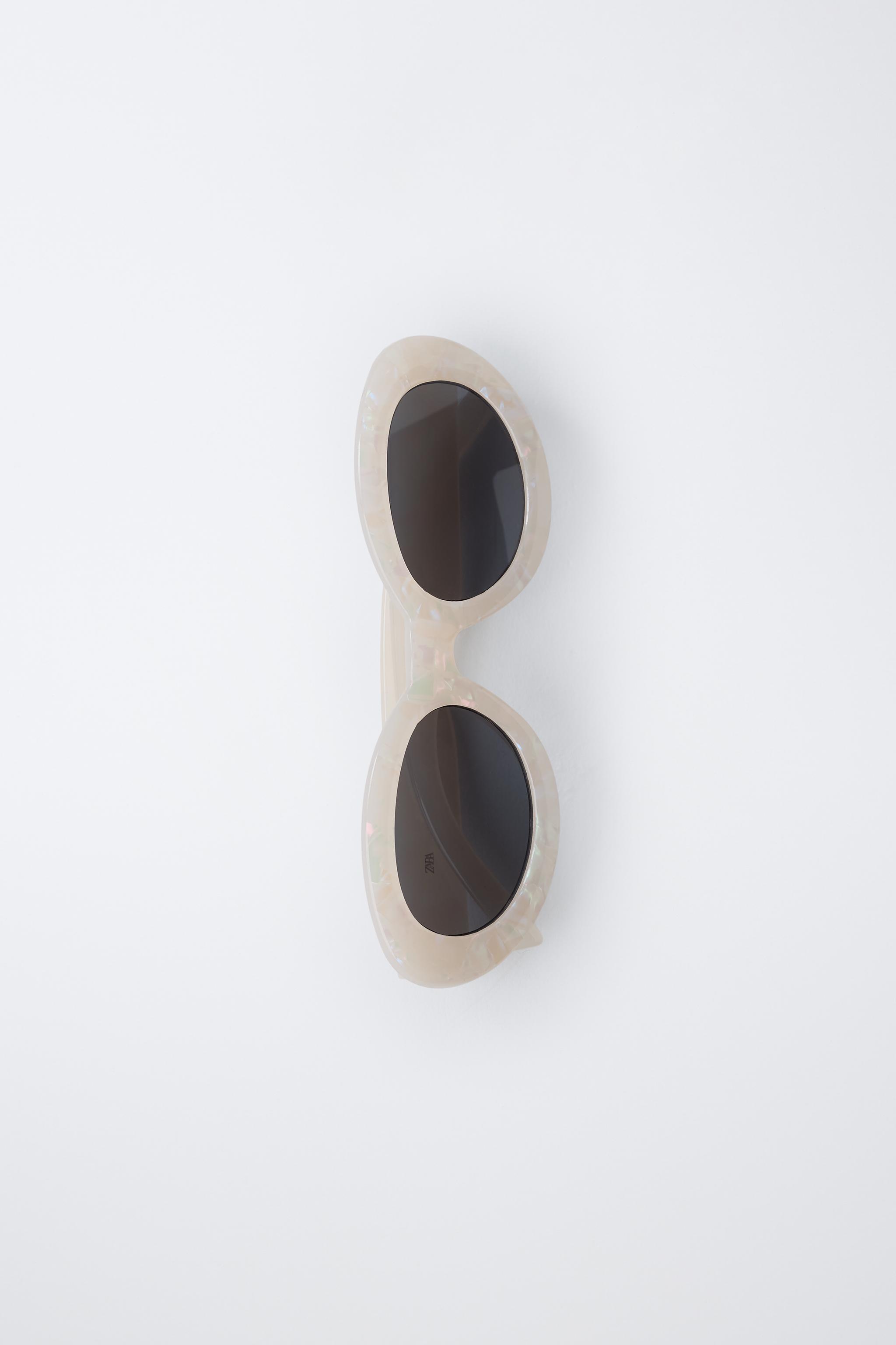 MARBLED OVAL PLASTIC SUNGLASSES